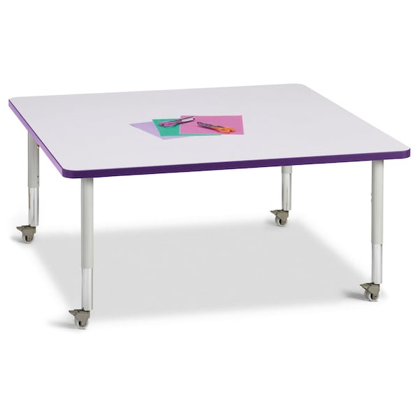 Berries Square Activity Table, 48 in. x 48 in., Mobile, Freckled Gray/Purple/Gray